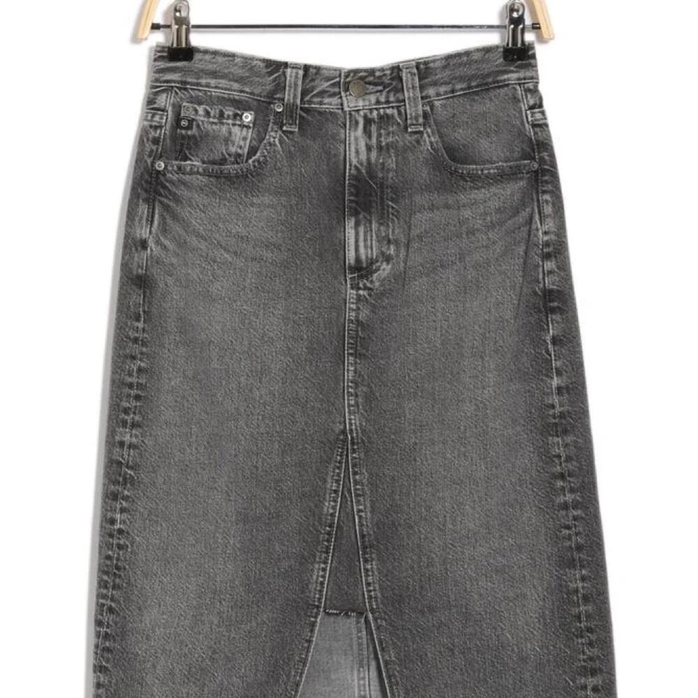 Ag Denim Jeans Denim Gray Haruko Midi Skirt Size 25